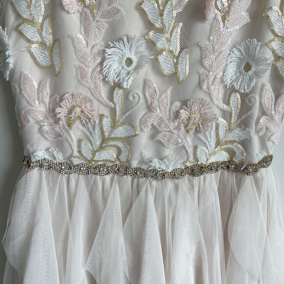 Rare Editions Lace Sequins Tulle Formal Dress Dance Bridal Flower Girl Gown 16 - Picture 4 of 15